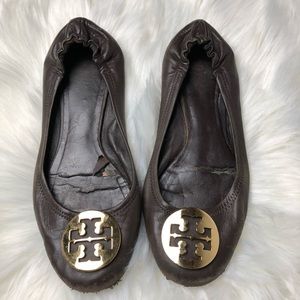 Tory Burch brown leather flats